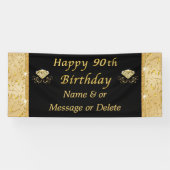 Prachtige zwarte en gouden 70e verjaardag banner (Horizontaal)