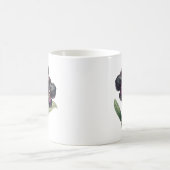 Prachtige zwarte en magenta orchidee koffiemok (Center)