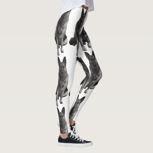 Prachtige zwarte en witte herder leggings (Rechts)