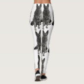 Prachtige zwarte en witte herder leggings (Achterkant)