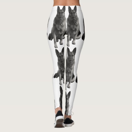 Prachtige zwarte en witte herder leggings (Achterkant)