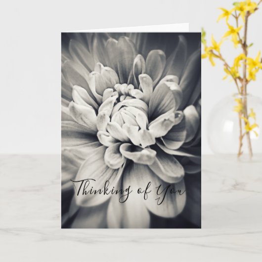 Prachtige zwarte en witte ventilator denken aan u kaart (Gele Bloem)