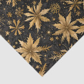 Prachtige zwarte gouden sneeuwvlokken kerst tissuepapier (Detail)