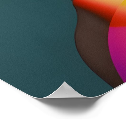 Prachtige zwarte haarfijn 4-flatpanel Poster 40x40 (Hoek)