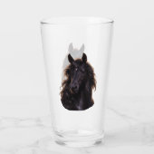 Prachtige zwarte hengst glas (Achterkant)