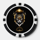 Prachtige zwarte kat. poker chips (Voorkant)