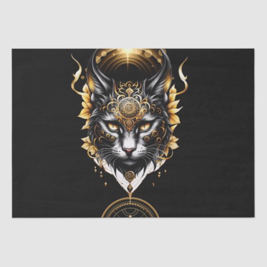 Prachtige zwarte kat. tissuepapier (Voorkant)