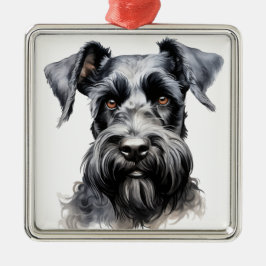 PRACHTIGE ZWARTE KERRY BLUE TERRIËR HOND METALEN ORNAMENT