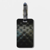 Prachtige zwarte lederen textuur bagagelabel (Achterkant verticaal)
