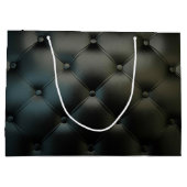 Prachtige zwarte lederen textuur large cadeautasje (Achterkant)