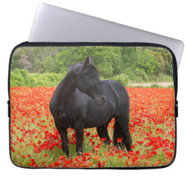 Prachtige zwarte ongerustheid in een popy Field no Laptop Sleeve