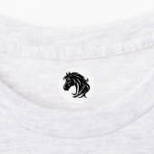 Prachtige zwarte paardenhoofd labels (Aangebracht)