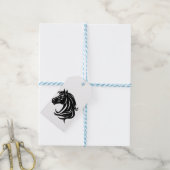 Prachtige Zwarte Paardenkop   Cadeaulabel (Met Touw)