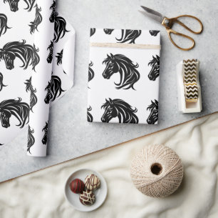 Prachtige Zwarte Paardenkop Cadeaupapier