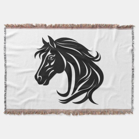 Prachtige Zwarte Paardenkop   Deken (Voorkant)