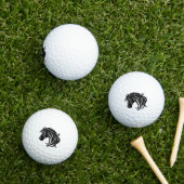 Prachtige Zwarte Paardenkop Golfballen (Insitu Gras)