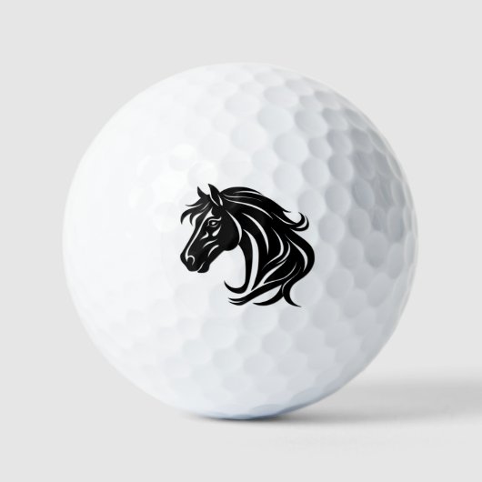 Prachtige Zwarte Paardenkop Golfballen (Voorkant)