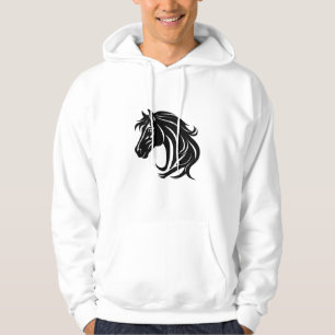Prachtige Zwarte Paardenkop Hoodie