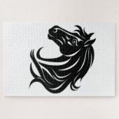 Prachtige Zwarte Paardenkop Legpuzzel (Horizontaal)