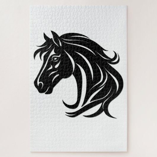 Prachtige Zwarte Paardenkop Legpuzzel (Verticaal)