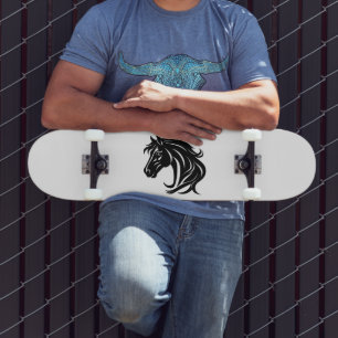 Prachtige Zwarte Paardenkop Persoonlijk Skateboard