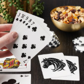 Prachtige Zwarte Paardenkop Pokerkaarten (Insitu)