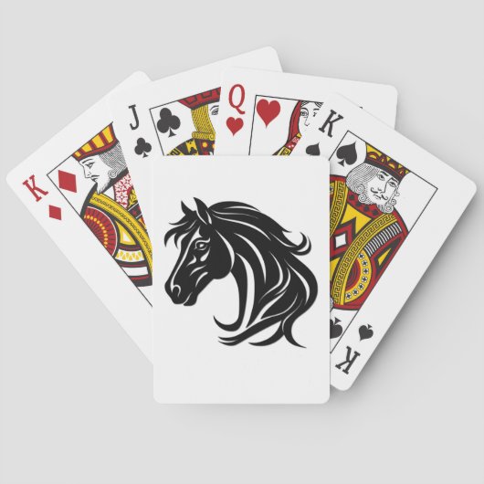 Prachtige Zwarte Paardenkop Pokerkaarten (Achterkant)
