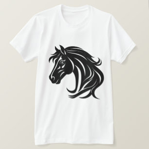 Prachtige Zwarte Paardenkop T-shirt