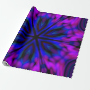 Prachtige ZWARTE PAARSE PINK BLUE MANDALA Cadeaupapier