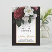 Prachtige zwarte roze Bourgogne en witte bloemen Kaart (Staand voorkant)