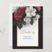 Prachtige zwarte roze Bourgogne en witte bloemen Kaart (Achterkant)