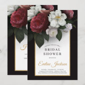 Prachtige zwarte roze Bourgogne en witte bloemen Kaart (Voorkant / Achterkant)