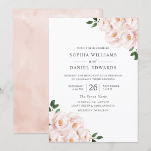 Prachtige zwarte roze ellegant Winter Spring Weddi Kaart