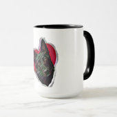 Prachtige zwarte schapenpoester mok (Voorkant rechts)