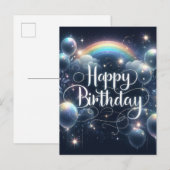 Prachtige zwarte verjaardagsansichtkaart briefkaart (Voorkant / Achterkant)