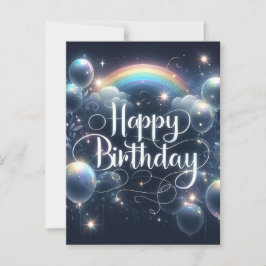 Prachtige zwarte verjaardagsansichtkaart briefkaart