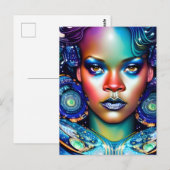 Prachtige zwarte vrouw briefkaart (Voorkant / Achterkant)