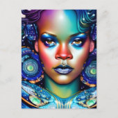 Prachtige zwarte vrouw briefkaart (Voorkant)