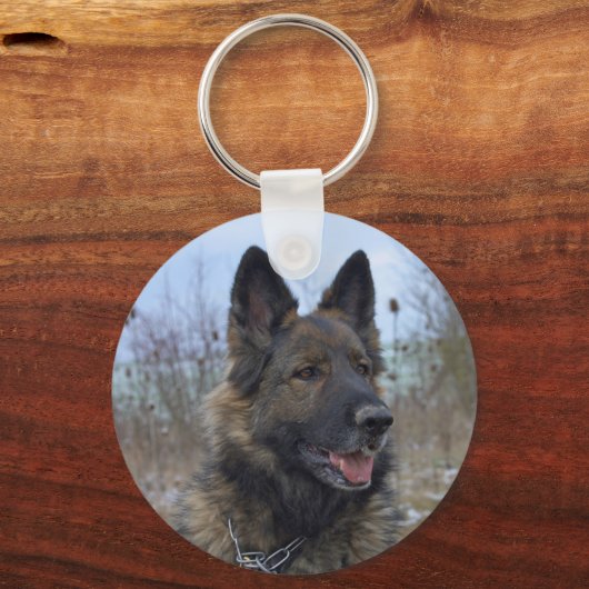 Prachtige zwarte zadelaar sleutelhanger (Voorkant)