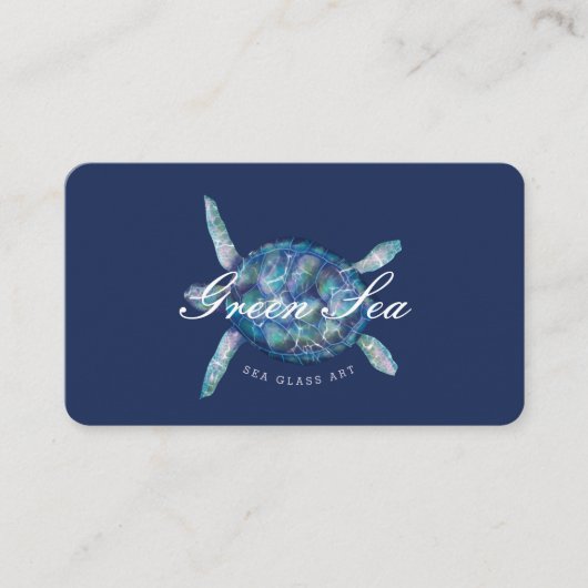 Prachtige zwemmende oceaan Zee schildpad illustrat Visitekaartje (Voorkant)