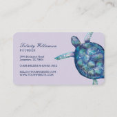 Prachtige zwemmende oceaan Zee schildpad illustrat Visitekaartje (Achterkant)