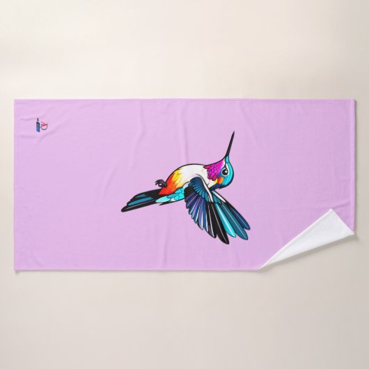 Prächtiger Kolibri - Farbige Illustration Bad Handdoek (Badhanddoek)