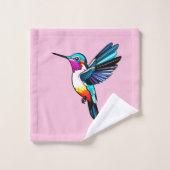 Prächtiger Kolibri - Farbige Illustration Bad Handdoek (Wasdoekje)