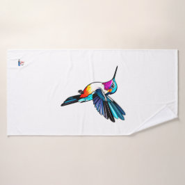 Prächtiger Kolibri - Farbige Illustration Bad Handdoek