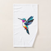 Prächtiger Kolibri - Farbige Illustration Bad Handdoek (Handdoek)