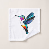 Prächtiger Kolibri - Farbige Illustration Bad Handdoek (Wasdoekje)