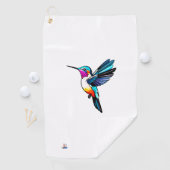 Prächtiger Kolibri - Farbige Illustration Golfhanddoek (Insitu)