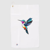 Prächtiger Kolibri - Farbige Illustration Golfhanddoek (Voorkant)