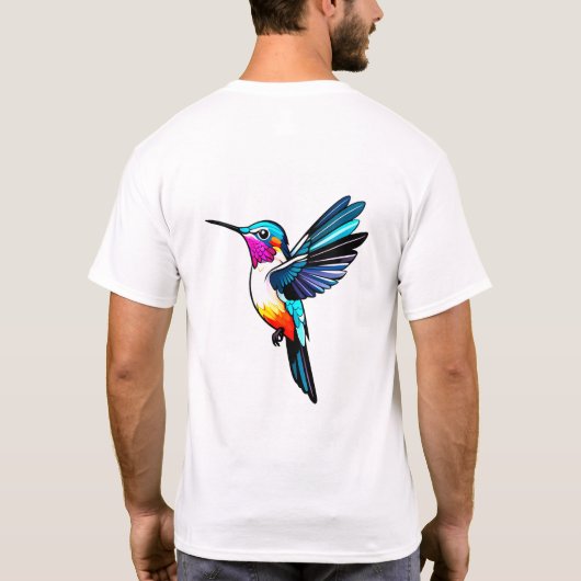 Prächtiger Kolibri - Farbige Illustration T-shirt (Achterkant)