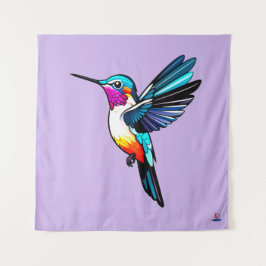 Prächtiger Kolibri - Farbige Illustration Wandkleed